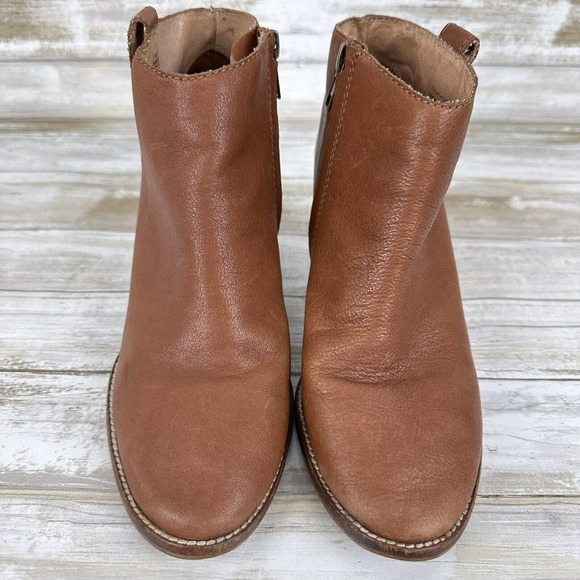 MADEWELL Billie Ankle Boots Brown English‎ Saddle Leather Heels Zipper Size 7 - Picture 3 of 13